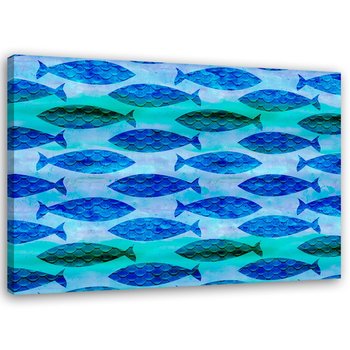 Obraz na płótnie: Abstrakcyjne ryby, 70x100 cm - Feeby