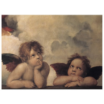 Obraz na płótnie - Angels (Sistine Madonna) - Raphael - Dekoracje ścienne cm. 60x80 - Legendarte