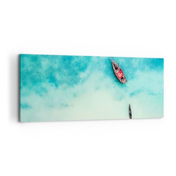 Obraz na płótnie - Bo na plażach Zanzibaru, kiedy nadmiar wód… - 120x50cm - Krajobraz Zanzibar Ocean - Nowoczesny obraz na ścianę do salonu do sypialni ARTTOR - ARTTOR