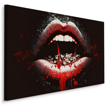 Obraz Na Płótnie Canvas ABSTRAKCYJNE Wampirze Usta Dekoracja Ścienna 3D 30cm x 20cm - Muralo