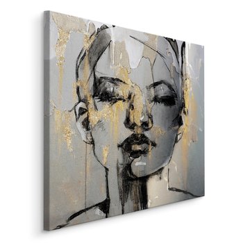 Obraz Na Płótnie Canvas Abstrakcyjny PORTRET Kobiety Dekoracja Ścienna 60 cm x 60 cm - Muralo