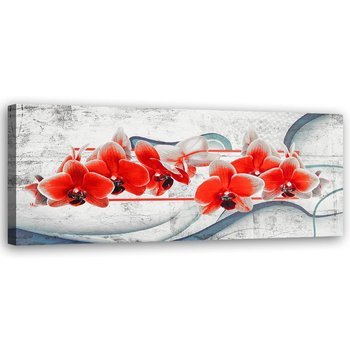 Obraz na płótnie Canvas FEEBY, Czerwone storczyki, 150x50 cm - Feeby