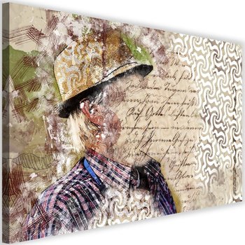 Obraz na płótnie Canvas FEEBY, Mężczyzna w kapeluszu abstrakcja, 90x60 cm - Caro