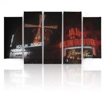 Obraz na płótnie Canvas FEEBY, pentaptyk typ B, Moulin Rouge, 100x70 cm - Caro