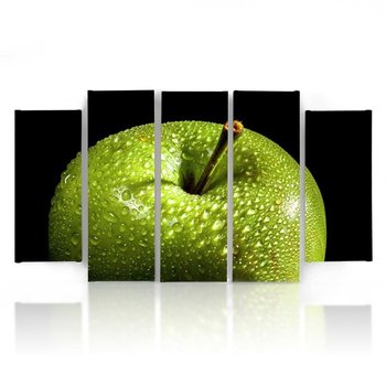 Obraz na płótnie Canvas FEEBY, pentaptyk typ B, Zielone jabłko, 100x70 cm - Caro
