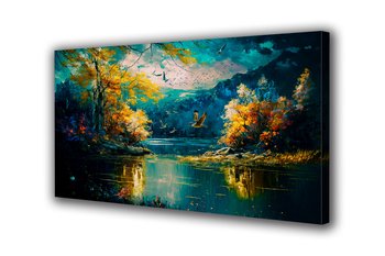 Obraz na płótnie canvas krajobraz jezioro jesień natura a 30x20 cm - Obraz na płótnie