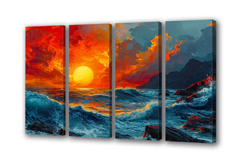 Obraz na płótnie canvas morze zachód krajobraz k 201x140cm - Obraz na płótnie