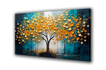 Obraz na płótnie canvas złoto drzewo faktura c 100x70 cm - Obraz na płótnie