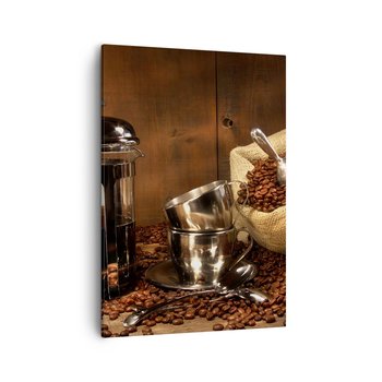 Obraz na płótnie - Czar kawy - aromat i smak - 50x70cm - Gastronomia Kawa Dzbanek Do Kawy - Nowoczesny Canvas obraz do salonu do sypialni ARTTOR - ARTTOR