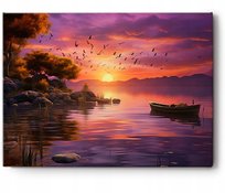Obraz Na Płótnie do Salonu 120x80 Sypialni Zachód Słońca nad Jeziorem