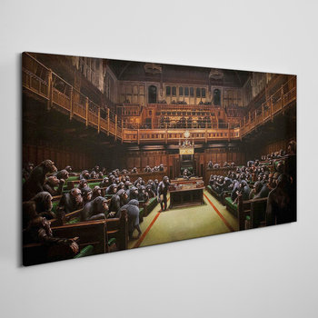 Obraz Na Płótnie do salonu Parlament Banksy 100x50 - Coloray
