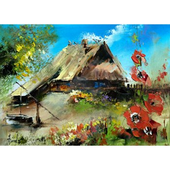 Obraz na płótnie, DOMEK WIEJSKI, 50x70 cm - Art-Canvas