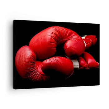 Obraz na płótnie - Emocje walki za nami - 70x50cm - Sport Boks Rękawice Bokserskie - Nowoczesny Canvas obraz do salonu do sypialni ARTTOR - ARTTOR