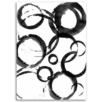 Obraz na płótnie FEEBY, Abstrakcja Koła Czarno Biały 40x60 - Feeby