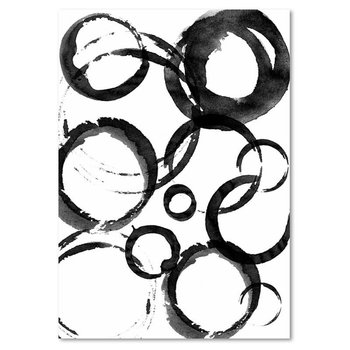 Obraz na płótnie FEEBY, Abstrakcja Koła Czarno Biały 80x120 - Caro