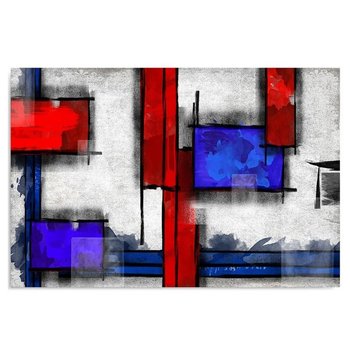 Obraz na płótnie FEEBY, Abstrakcja Niebiesko Czerwona 50x40 - Caro