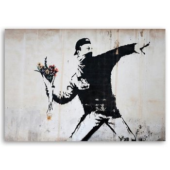 Obraz na płótnie FEEBY, Banksy Mural Street Art 100x70 - Feeby