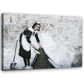 Obraz na płótnie FEEBY, Banksy Pokojówka Street Art 60x40 - Feeby