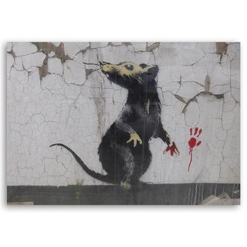 Obraz na płótnie FEEBY, Banksy Street Art Szczur 100x70 - Feeby