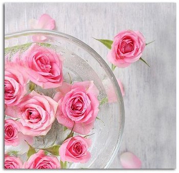 Obraz na płótnie FEEBY Canvas, Róże w wodzie, 50x50 cm - Feeby