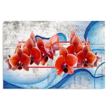 Obraz na płótnie FEEBY, Czerwona Orchidea Kwiat 50x40 - Caro