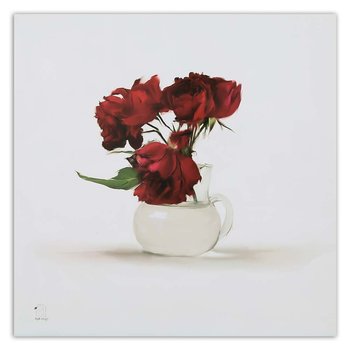 Obraz na płótnie FEEBY, Czerwone Róże w Wazonie 60x60 - Feeby