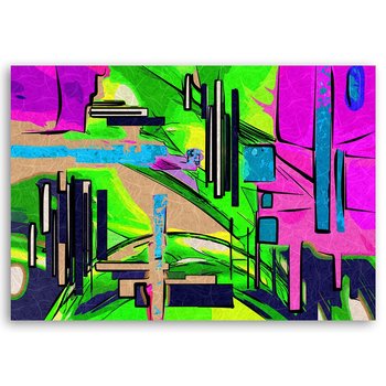 Obraz na płótnie FEEBY, Kolorowa Abstrakcja Zieleń 60x40 - Feeby