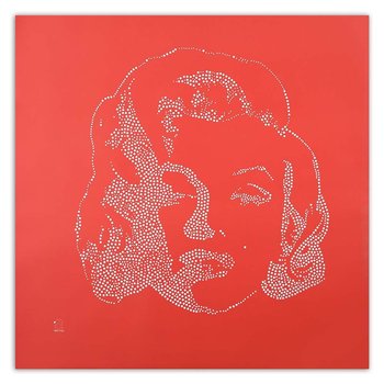 Obraz na płótnie FEEBY, Marilyn Monroe Tło Czerwony 60x60 - Feeby