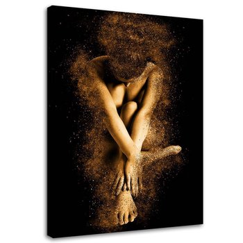 Obraz na płótnie FEEBY, Nagie ciało kobiety w złotym pyle 80x120 - Feeby