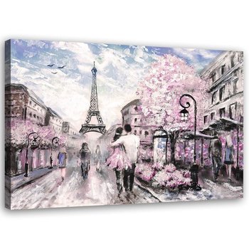 Obraz na płótnie FEEBY, Paryż Miasto Różowy Olejny 120x80 - Feeby