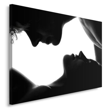 Obraz na płótnie FEEBY, Pocałunek czarno biały 60x40 - Feeby