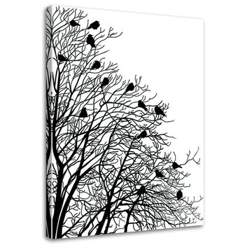 Obraz na płótnie FEEBY, Ptaki na gałęziach 80x120 - Feeby
