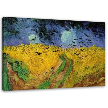 Obraz na płótnie FEEBY, REPRODUKCJA Pole pszenicy z krukami V. Gogh 90x60 - Feeby