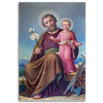 Obraz na płótnie FEEBY, REPRODUKCJA Św.Józef z Dzieciątkiem Roznav 80x120 - Feeby