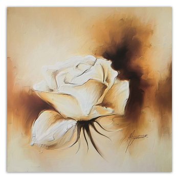 Obraz na płótnie FEEBY, Róża Kwiat Brązowy Tło 60x60 - Feeby