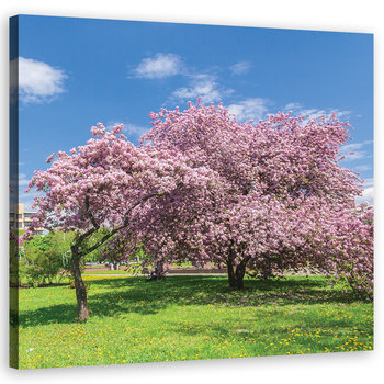 Obraz na płótnie FEEBY, Różowe Drzewa Liście 80x80 - Feeby