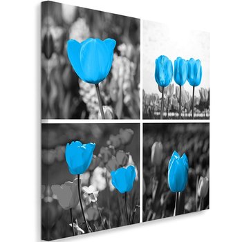 Obraz na płótnie FEEBY, Zestaw Tulipany Niebieskie 50x50 - Caro