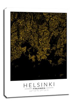 Obraz na płótnie, GALERIA PLAKATU, Helsinki złota mapa, 90x120 cm - Galeria Plakatu