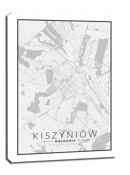 Obraz na płótnie, GALERIA PLAKATU, Kiszyniow mapa, czarno-biała, 61x91,5 cm - Galeria Plakatu
