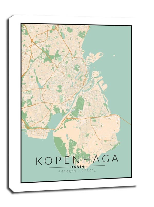Obraz Na Płótnie Galeria Plakatu Kopenhaga Mapa Kolorowa 50x70 Cm Galeria Plakatu Sklep