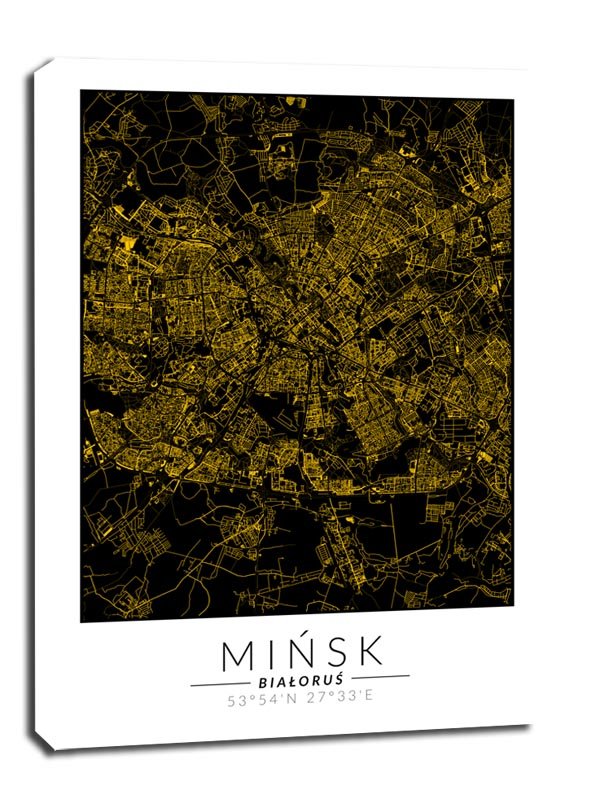 Obraz Na Płótnie Galeria Plakatu Mińsk Złota Mapa 61x91 5 Cm Galeria Plakatu Sklep Empik