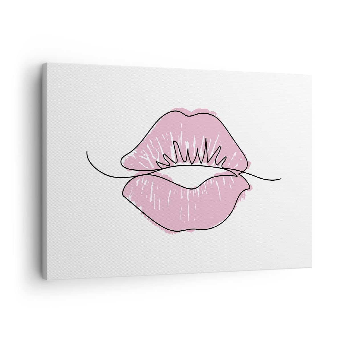 Obraz Na Płótnie Gotowy Do Pocałunku 70x50cm Grafika Różowe Usta Sztuka Nowoczesny 8434
