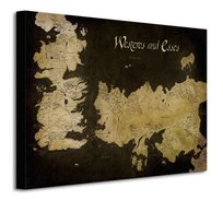Obraz na płótnie Gra o Tron Game of Thrones Westeros i Essos Mapa na ścianę do salonu 40x30 cm GAME OF THRONES