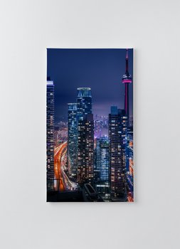 Obraz na płótnie HOMEPRINT, cały widok na panoramę miasta w centrum Toronto w Kanadzie, nowoczesne budynki, łuk miejski 50x100 cm - HOMEPRINT