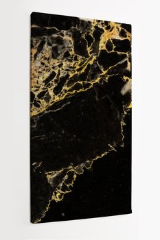 Obraz na płótnie HOMEPRINT, czarny złoty marmur, kamień dekoracyjny, dekoracja, abstrakcja 60x120 cm - HOMEPRINT