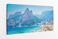 Obraz na płótnie HOMEPRINT, góry, plaża w Ipanema, Rio de Janeiro, Brazil 100x50 cm