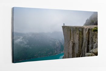 Obraz na płótnie HOMEPRINT, klif, skała Preikestolen, dzika natura, Norwegia 100x50 cm - HOMEPRINT