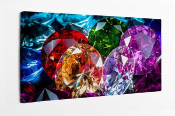Obraz na płótnie HOMEPRINT, kolorowa biżuteria, wypolerowane diamenty, oszlifowane diamenty 120x50 cm - HOMEPRINT