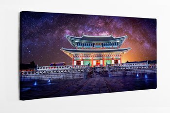 Obraz na płótnie HOMEPRINT, Kosmos, Gyeongbokgung,  droga mleczna, Seoul, Korea Południowa 120x50 cm - HOMEPRINT