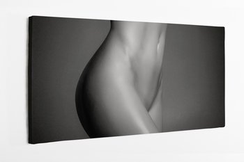 Obraz na płótnie HOMEPRINT, nagie kobiece ciało, nagość zakryta, czarno-białe, obraz, szarość 100x50 cm - HOMEPRINT